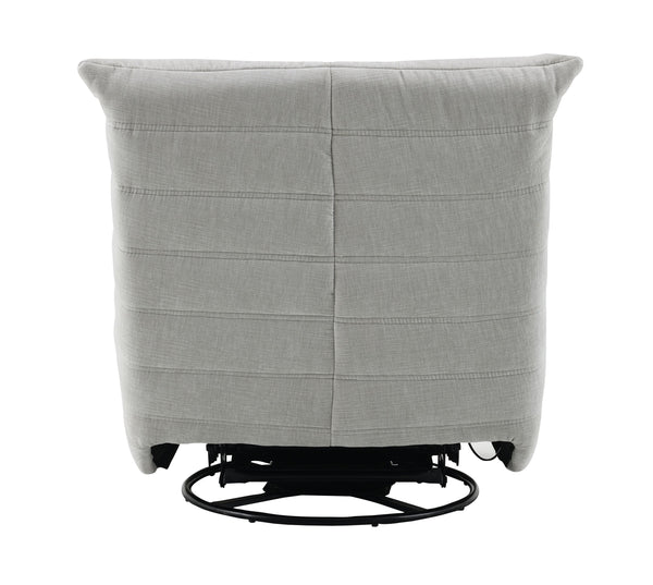 English Elm Talmon Plush Chenille Glider Recliner with 360° Swivel, Manual Recline, Foam Comfort, Low Clearance Oyster grey 37.5 L x 32.7 W x 37 H B2726P245871