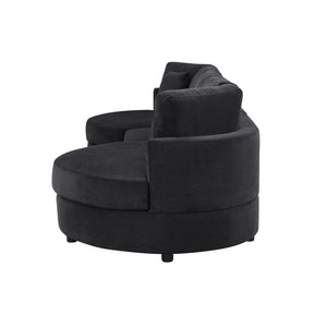 English Elm Christopher Knight Home® - 3-seater Curved Chenille Sofa with Plush 7.5" Seat Cushions and Two Pillows for Stylish Living Black N763S000020B