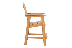 English Elm Lounge Teak-Color Outdoor Chair - All-Weather Comfort, Ergonomic Design & Space-Saving Features! W2085P364116