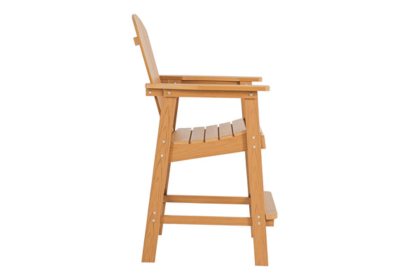 English Elm Lounge Teak-Color Outdoor Chair - All-Weather Comfort, Ergonomic Design & Space-Saving Features! W2085P364116