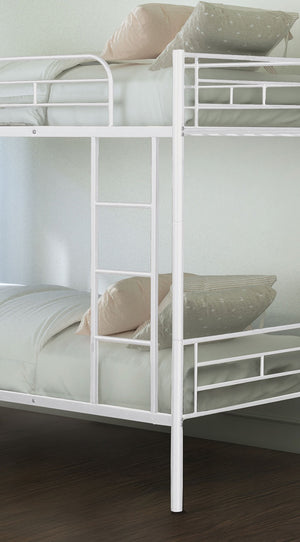 English Elm Twin Arch Slat Bunk Bed with Patented Insert & Lock Joint System — Sturdy Transitional Style, Space-Saving Design White 14 L x 80 W x 7 H B2741P348887