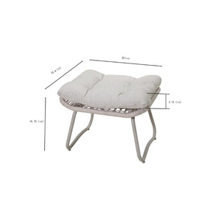 English Elm 3-piece Woven Rope Outdoor Lounge Set with Ergonomic Chair Ottoman and Side Table W3990P462704
