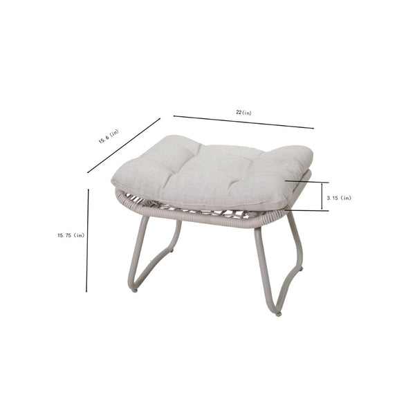 English Elm 3-piece Woven Rope Outdoor Lounge Set with Ergonomic Chair Ottoman and Side Table W3990P462704