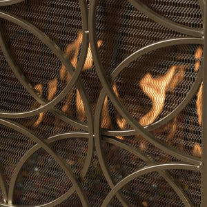 English Elm Fire Screen Handcrafted Iron Geometric Mesh Spark Guard for Modern Living Rooms 61125.00GLD