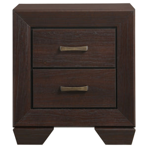 English Elm Copper Dark Cocoa Nightstand with 2 Drawers, Rich Wood Grain Finish, Sturdy Frame, Modern Storage Appeal B062P331054