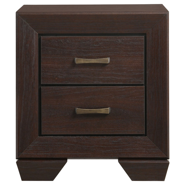 English Elm Copper Dark Cocoa Nightstand with 2 Drawers, Rich Wood Grain Finish, Sturdy Frame, Modern Storage Appeal B062P331054