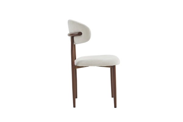 English Elm Dining Chairs Set of Two with Linen Cushions and Iron Legs for Farmhouse Kitchens Beige,Walnut W3590P457160