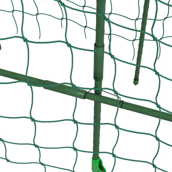English Elm Outsunny 6 Foot Arch Garden Trellis with Steel Frame and Net for Climbing Vegetables W2225P174510