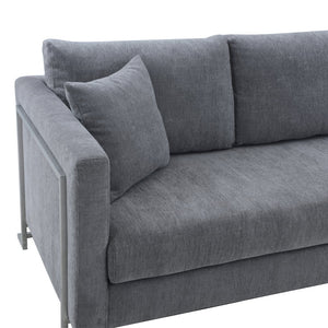 English Elm Kelora Gray Upholstered Sofa with Plush Foam Cushions, Seats 4, Durable Fabric, No Assembly Needed B2736P354333