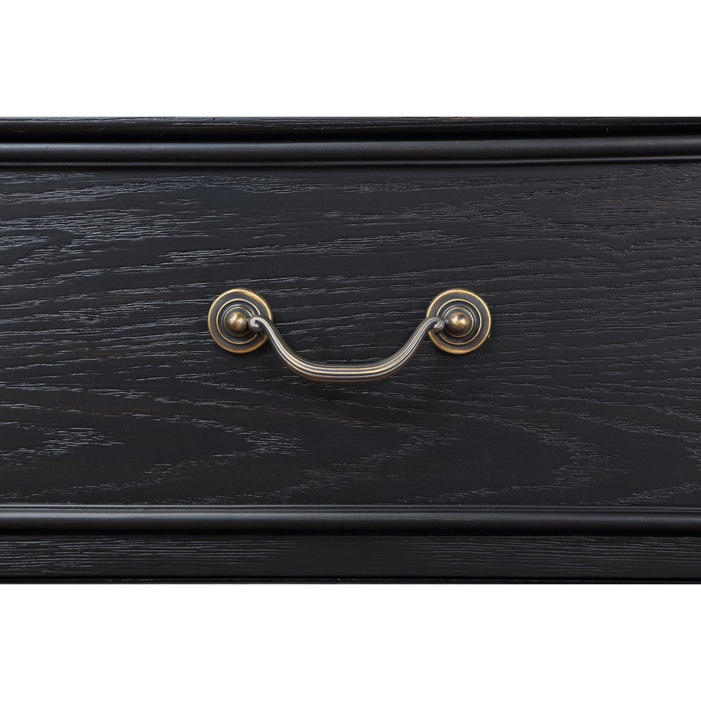 English Elm Taylor Black 3-Drawer Nightstand with Felt-Lined Organizer, Antique Copper Pulls, Sleek Bedroom Storage B062P299900