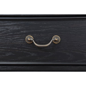 English Elm Taylor Black 3-Drawer Nightstand with Felt-Lined Organizer, Antique Copper Pulls, Sleek Bedroom Storage B062P299900