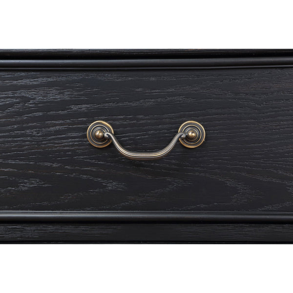 English Elm Taylor Black 3-Drawer Nightstand with Felt-Lined Organizer, Antique Copper Pulls, Sleek Bedroom Storage B062P299900