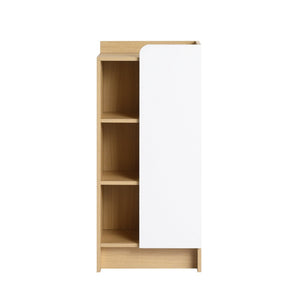 English Elm 16" Slim Wall Mounted Bathroom Cabinet Plywood Open Shelves Scandinavian Storage W3450P440622