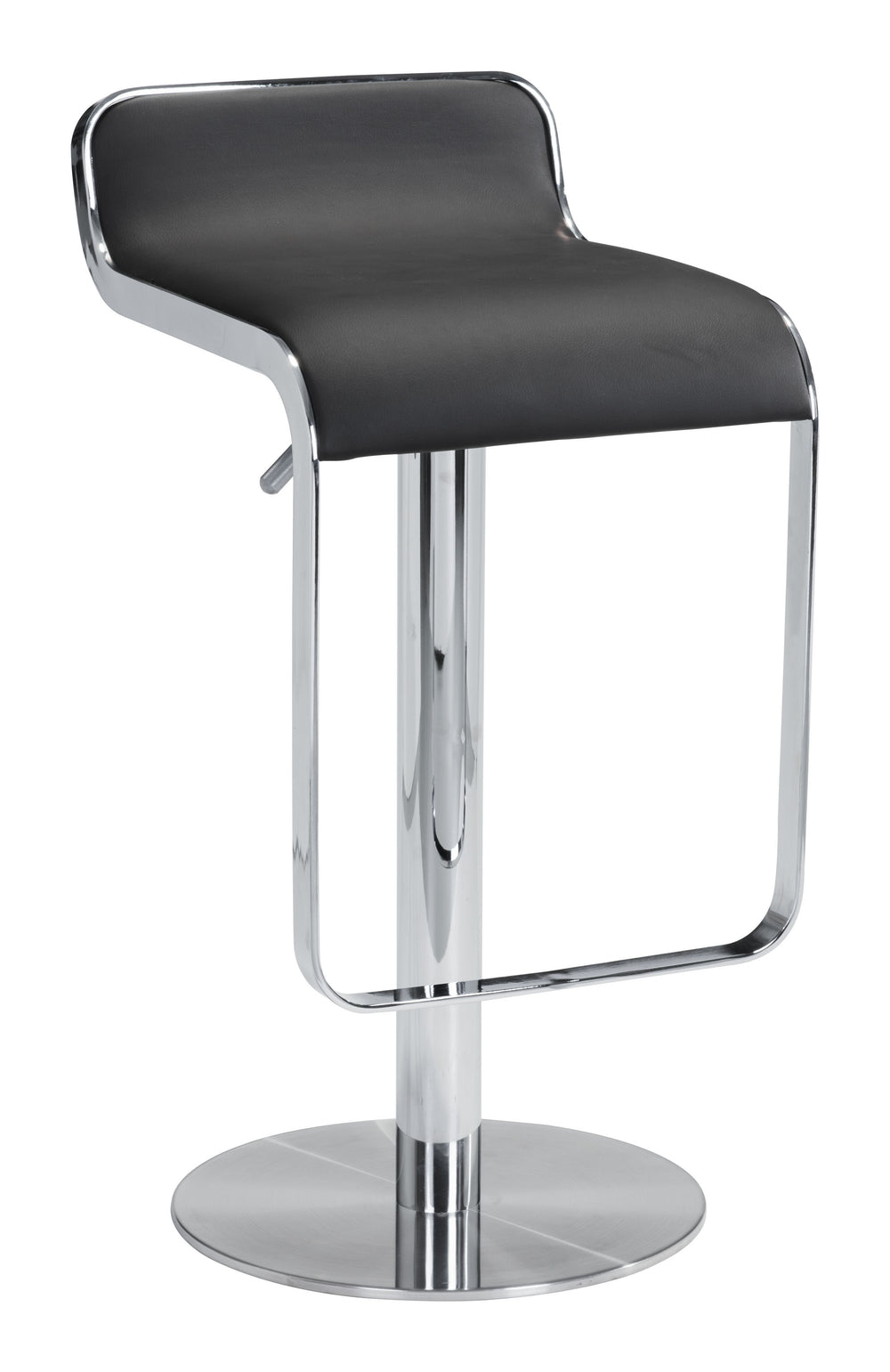 Zuo Modern Equino Barstool With Washable Polyurethane Seat And Adjustable Lift For Ultimate Comfort And Style Black 100% Polyurethane,Plywood,Steel 110878-zuo-modern