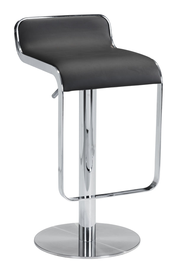 Zuo Modern Equino Barstool With Washable Polyurethane Seat And Adjustable Lift For Ultimate Comfort And Style Black 100% Polyurethane,Plywood,Steel 110878-zuo-modern