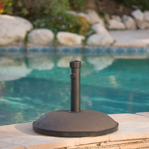 English Elm Christopher Knight Home® - UM-HOLDER Concrete 66 lb Umbrella Base Brown with Iron Support Pole, Fits Up to 10ft Umbrellas, Durable 54793.00BRN