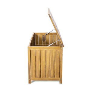 English Elm Portside Acacia Wood 100 Gallon Deck Box Slatted Outdoor Storage for Patio and Pool N775P383166T