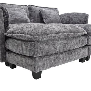 English Elm United Cozy Two-Seat Sofa With Chenille Fabric, Detachable Armrests, Footstools & Side Pockets W1568S00142-GIGA