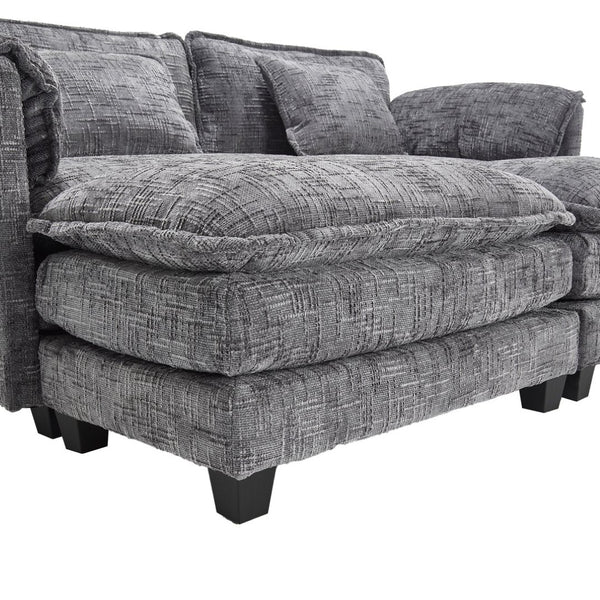 English Elm United Cozy Two-Seat Sofa With Chenille Fabric, Detachable Armrests, Footstools & Side Pockets W1568S00142-GIGA