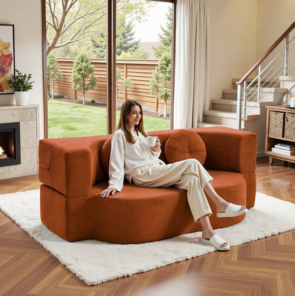 English Elm 2-In-1 Convertible Modular Sofa Bed With Memory Foam - No Assembly, Space-Saving Comfort For Any Room P2 W3653P355636-GIGA