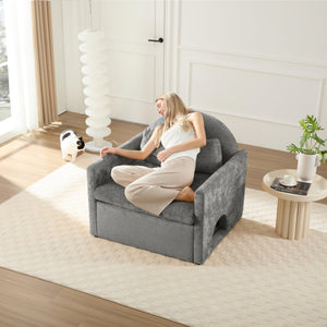 English Elm Modern Chenille Oversized Armchair With Pet-Friendly Nook | Perfect For Cozy Living Rooms & Bedrooms W2997P294104