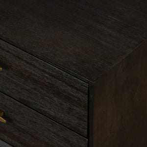 English Elm Baly Solid Acacia Wood Two Drawer Nightstand Mid-century Tapered Legs Bedroom B2736P464875