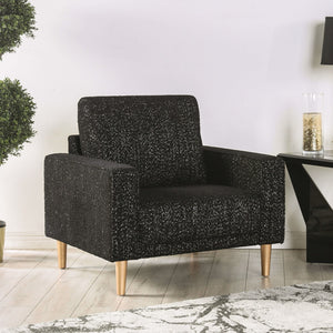 English Elm Contemporary Plush Armless Chair with Metal Legs, Adjustable Headrest, Boxed Cushions & Chaise Comfort Black 41 L x 36 W x 23 H B2741P378507