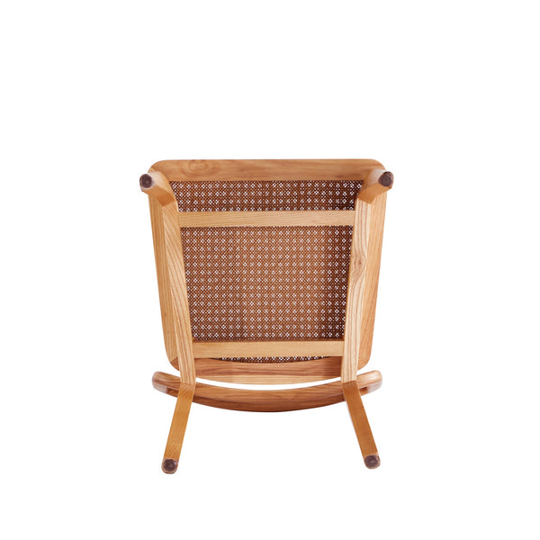 English Elm Giverny Solid Ash Wood Dining Chair with Natural Cane Seat and Square Cane Backrest, Fully Assembled Natural B365P397788