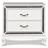 White Nightstand with Felt-Lined Drawer, Dovetail Construction | 31 x 18.25 x 28