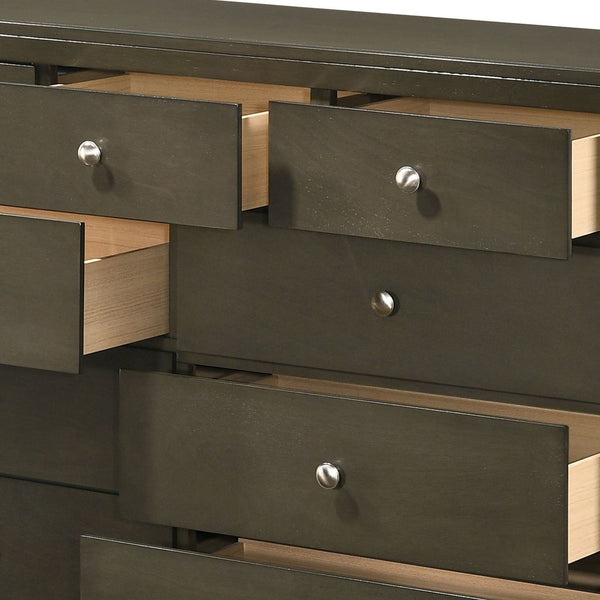 English Elm Ilana Gray Finish Dresser with 9 Spacious Drawers, English Dovetail Construction & Smooth Glides B2726P261905