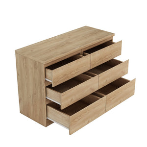 English Elm 19.7-inch Matte Finish 3 Drawer Nightstand Set of 2 Handle Free Modern Bedroom Storage Natural W3151S00077