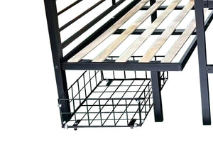 English Elm Full Full Size Loft Bed with Table Set, Transformable to Full over Full Bunk with Drawers, CPC-Certified, Metal Frame, Quiet Slats, Space-Saving Design W427S00069