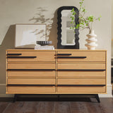 6-Drawer Solid Wood Modern Dresser Natural Pine BR6DREBDRBLNP-T Walker Edison