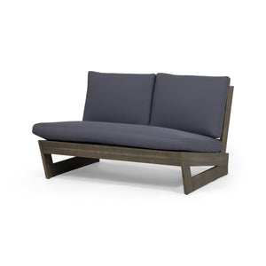English Elm Christopher Knight Home® - SHERWOOD Loveseat with Acacia Wood Frame, Water-Resistant Cushions & Slatted Paneling for Patio Comfort and Durability DARK GREY 64868.00DGRY