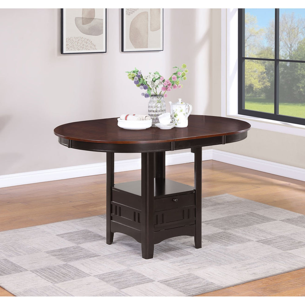 English Elm Hester Chestnut Extension Counter Dining Table – Warm Medium-Brown Cherry Veneer, Versatile Expandable Seating (Seats Extra Guests with Sturdy Elegant Base) B062P331045