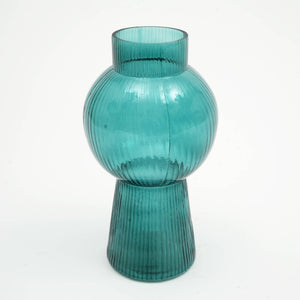 English Elm Modern Funnel Flare Vase – 6X11 Inch Teal Green Glass Décor For Home, Office, And Event Centerpieces B346P336849