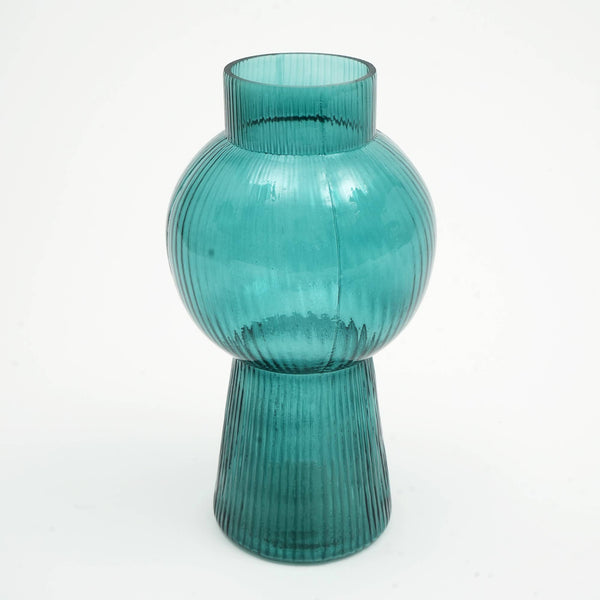 English Elm Modern Funnel Flare Vase – 6X11 Inch Teal Green Glass Décor For Home, Office, And Event Centerpieces B346P336849
