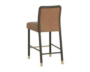Sunpan JENO Counter Stool in Milliken Cognac - Stylish Mid-Century Modern Design for Kitchen & Bar Use 112613
