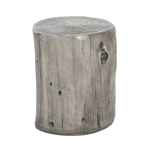 English Elm Mgo Tree Stump Side Table Lightweight Concrete Gray Wood Grain Finish Outdoor Indoor N776P372339G
