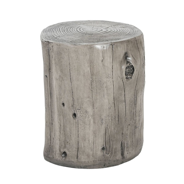 English Elm Mgo Tree Stump Side Table Lightweight Concrete Gray Wood Grain Finish Outdoor Indoor N776P372339G