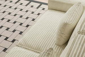 English Elm 106.3 Inch Large Striped Fabric Sofa - Modern, Comfortable Design For Living Room & Bedroom Bliss W3147S00018