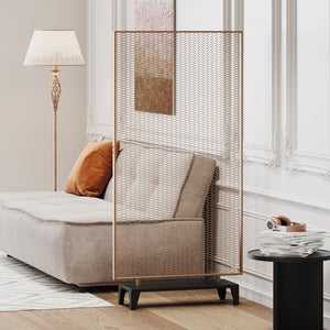 English Elm Christopher Knight Home® - STEEL Screen Divider Iron Room Partition – Gold Brushed Brown Mesh Panel, Modern Free-Standing Accent (33.5x32.5) 67262.00