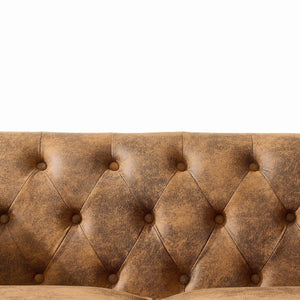 English Elm 63"chesterfield Leathaire Tech Fabric Loveseat Tufted Two Seat Sofa for Modern Living W3373S00058
