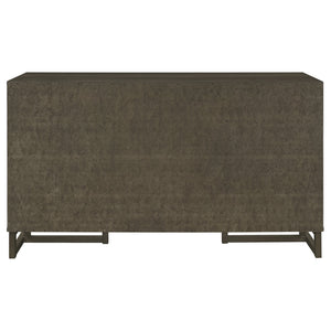 English Elm Glenmoor Rustic Dark Grey 3-Drawer Server with 2 Cabinets, Felt-Lined Drawers & Adjustable Shelves for Stylish Storage and Entertaining (63" W) B062P358299