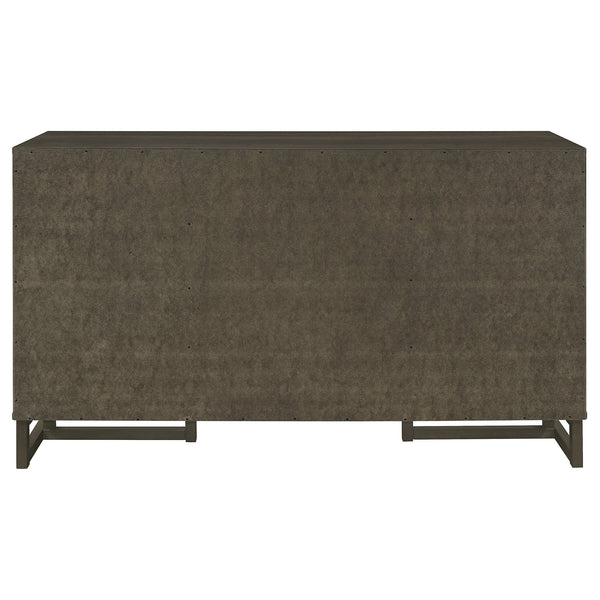 English Elm Glenmoor Rustic Dark Grey 3-Drawer Server with 2 Cabinets, Felt-Lined Drawers & Adjustable Shelves for Stylish Storage and Entertaining (63" W) B062P358299