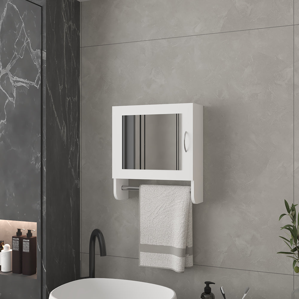 English Elm Medicine Cabinet Ulysses Wall-Mounted White Mirrored Door Space-Saving Bathroom Storage, Durable Engineered Wood B092P238723