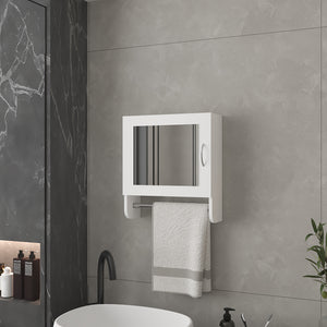 English Elm Medicine Cabinet Ulysses Wall-Mounted White Mirrored Door Space-Saving Bathroom Storage, Durable Engineered Wood B092P238723