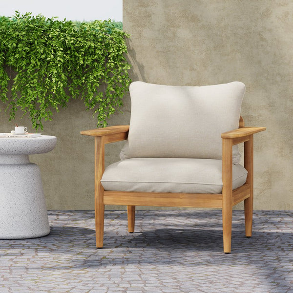 English Elm Christopher Knight Home® - Terassi Outdoor Lounge Chair - Elegant Acacia Wood Frame With Plush Cushions For Ultimate Comfort N775P248815T