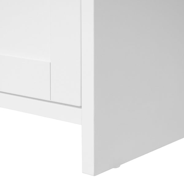 English Elm Hollow 2-Door 3-Drawer Wardrobe with Ventilated Hollow Pattern, Anti-Tip Safety, Floor Mats Included W688P276738
