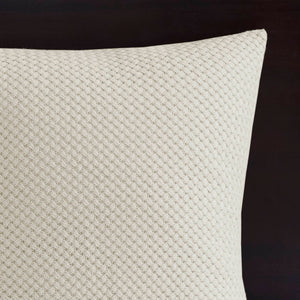 JLA Home Madison Park Signature - Oversized Cotton Jacquard Comforter Set with Removable Duvet Insert, Euro Shams & Decorative Pillows Ivory MPS10-497